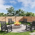thumbnail image 2 of Bingirl Outdoor Rocking Chair - HDPE Plastic Patio Rocker Chair for Porch, Deck, Lawn, Garden - Black (Grid back panel), 2 of 7