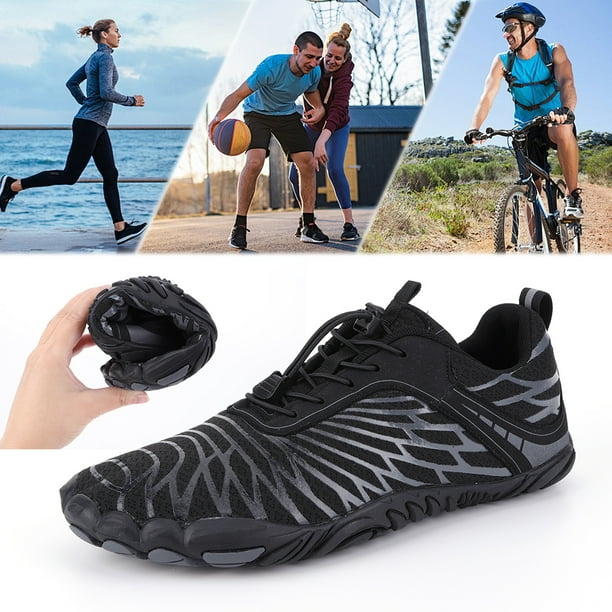 Zapatos Playa Descalzos Unisex Cómodos para Hombres Mujeres (41) Negros
