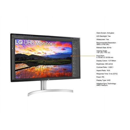 LG - 32" UltraFine IPS UHD 60Hz FreeSync Monitor - White