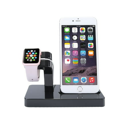 2 in 1 Stand Holder & Charging Docking Station, Charger Stand Dock Compatible with Apple Watch Series 3 2 1, iWatch, iPhone, iPod (The Best Ipod Docking Station)
