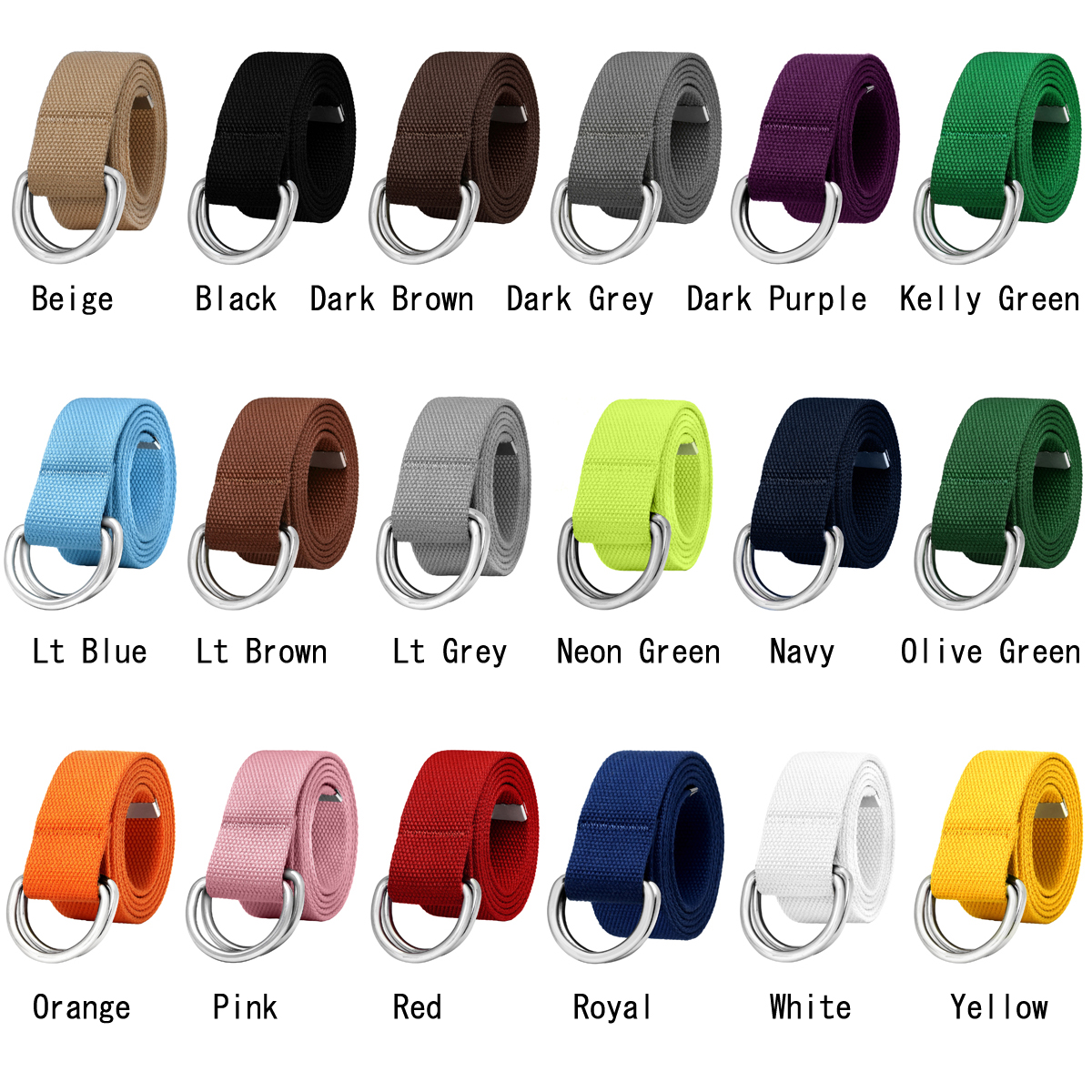 Falari Canvas Web Belt with Double D-Ring Buckle photo 2