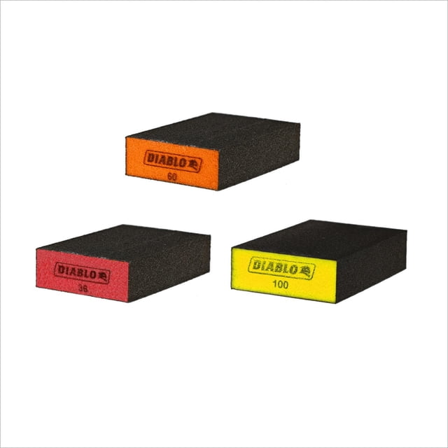 Bloques de lijado Diablo Flat, paquete de 3
