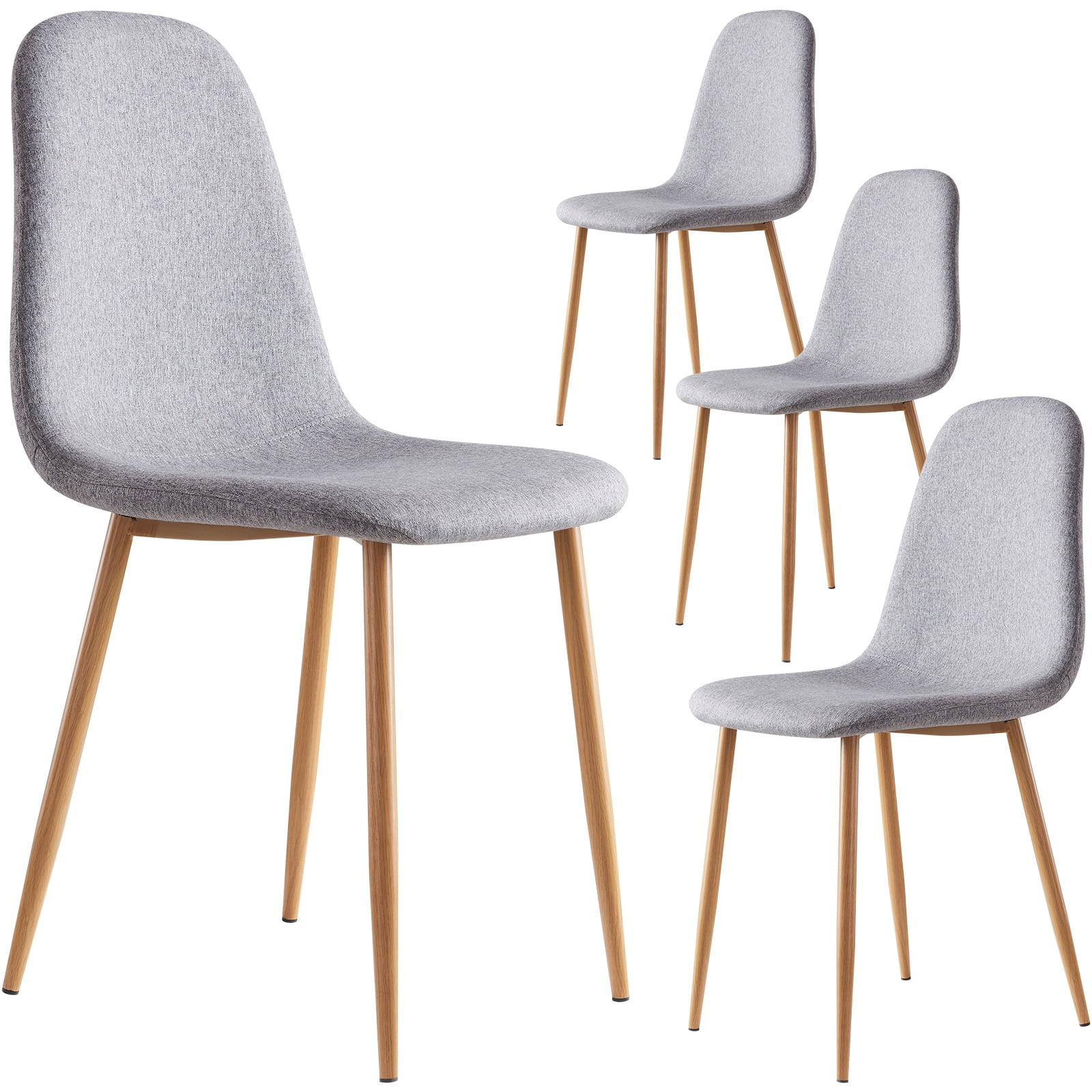 Surmoby Set of 4 MidCentury Fabric Dining Chairs, Kitchen Chairs with