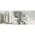 thumbnail image 3 of Tall Bathroom Cabinet with Laundry Basket, Large Storage Space Tilt-Out Laundry Hamper and Upper Storage Cabinet, White, 3 of 65