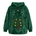 thumbnail image 4 of Wyongtao Womens Christmas Pet Pouch Hoodie Fleece Graphic Zipper Pockets Hooded Sweatshirt Xmas Cat Carrier Tops (XL, Green), 4 of 5