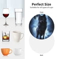 thumbnail image 6 of Naloa Night Scene of Wolves Leather Coasters for Drinks, Durable Drink Coasters 4 Set for Tabletop Protection, Luxurious Home Décor and Housewarming Gift ( {designName})Round Shape, 6 of 6