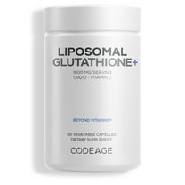 Codeage Liposomal Glutathione  Supplement - 1000 mg Reduced L-Glutathione Pills, Vitamin C Ascorbic Acid, CoQ10 - Liposomal Delivery - Skin & Antioxidant Support - Non-GMO - 120 Capsules