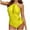 Yellow, variant on WREESH Womens One Piece Swimsuits Solid Color Mesh Patchwork Swimsuit Sleeveless Bathing Suits Yellow