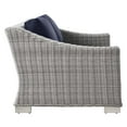 thumbnail image 4 of Modway Conway Modern Wicker / Rattan Patio Loveseat in Light Gray/Navy, 4 of 8