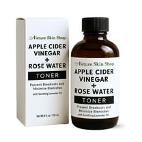 Nature Skin Shop Clarifying Apple Rose Toner, with Apple Cider Vinegar & Rose Water, Visibly Refines Pores & Balances Oily Skin, 4 Ounces