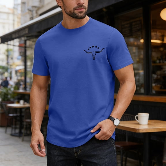 BSDJILFG Cotton Blend T-Shirts for Men Vintage Graphic Tees Casual Short Sleeve Breathable Crewneck Summer Tops