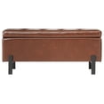 thumbnail image 4 of Storage Ottoman 40" Wide, Faux Leather Ottoman with Legs, Rectangular Storage Bench for Living Room, Bedroom, Entryway - Brown Footrest, Seat & Organizer, 4 of 5
