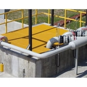 Fiberglass Molded Grating, 96 in Span, Grit-Top Surface, Corvex Resin, Yellow 264465