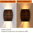 thumbnail image 5 of Antique Wood Wine Barrel Wall Light, Farmhouse Up and Down Indoor LED Wall Sconce for Bar Dining Room Decor, 5 of 9