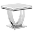 thumbnail image 4 of Coaster Kerwin Metal U-base Square End Table in White and Chrome, 4 of 9