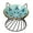 Blue, variant on Raised Ceramic Cat Food Bowl - Elevated Cat Dish with Anti Slip Metal Stand - Wide Shallow Cat Bowl Whisker Friendly - Small Cat Plate - Cute Cat Feeding Bowls - Microwave and Dishwasher Safe - 8 oz