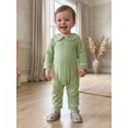 thumbnail image 5 of Cenuakty Baby Fall Romper White Trim Long Sleeve Doll Collar Full Length Jumpsuit for Infant Boys and Girls, 5 of 9