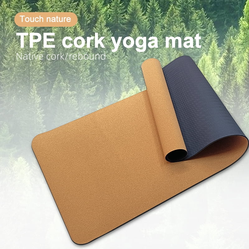 CHUNYAN Natural Cork Yoga Mat Fodable Fitnes for Men Women Kid Lightweight Portable Pads Strap Included No Slipping Hot Absorb Sweat