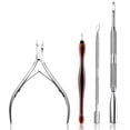 thumbnail image 1 of 4PCS Manicure Tool Set Stainless Steel Creative Cuticle Pusher Cuticle Remover, 1 of 8