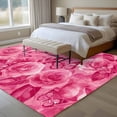 thumbnail image 4 of Large Area Rugs for Living Room Bedroom, Valentine's Day 5'x8' Rug Washable Carpet Runner Indoor Outdoor, Pink Roses Floral Butterfly Romance Non Slip Floor Mats Rug for Kitchen, Bathroom, 4 of 8