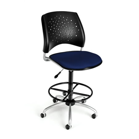 Ergonomic Sage - OFM Stars Series Model 326-DK Armless Fabric Swivel Task Chair and Drafting Kit, Navy