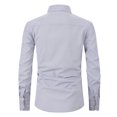 thumbnail image 3 of Brnmxoke Men's Dress Shirts Big and Tall Solid Long Sleeve Stretch Wrinkle-Free Formal Shirt Slim Fit Turndown Collar Business Casual Button Down Shirts with Pocket, 3 of 3