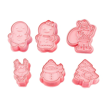 

6pcs DIY Biscuits Molds Cartoon Cookie Baking Tools Baking Mold (Pink)