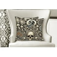 thumbnail image 5 of Ambesonne Gothic Art Throw Pillow Cover Pack of 2, Mushroom Skulls Occult, 2 Pcs-26"x26", Eggshell and Charcoal Grey, 5 of 5