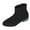 Black, variant on Army Green Ladies Side Zipper Ankle Boots With Suede Material For Fashionable Casual Fall Winter Low Heel Wear