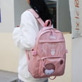 thumbnail image 3 of Mochila para niños Mochila grande para estudiantes Mochila de moda con cremallera de animales lindos (rosa), 3 of 6