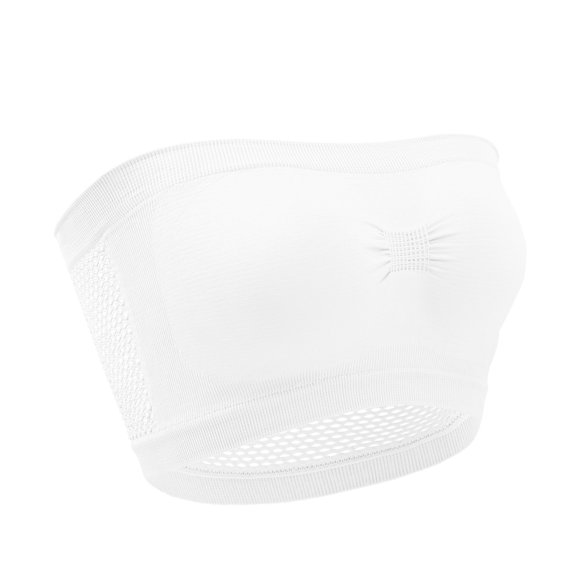Hontri Tube Top, Womens Non Padded Bandeau Bra Wire Strapless Convertible Bralettes Basic Layer Top Bra White L under $10