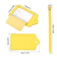 thumbnail image 2 of Equipaje Etiqueta PU Soportes 12x7cm Equipaje Etiqueta Identificador con Correas para Mochila Viaje Bolso Maleta Amarillo Paquete de 3, 2 of 6