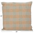 thumbnail image 3 of Creative Co-Op Plaid Hand-Woven Cotton Pillow, Mint, Pink and Tan, 3 of 5