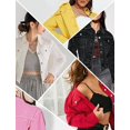 thumbnail image 4 of SHAR Women's casual denim jacket, solid color long sleeve denim jacket, 4 of 4