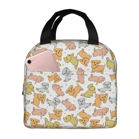 Insulated Lunch Bag for Women Men - colorful Dog Puppy cartoon Leakproof Cooler Lunch Box for Women Men  Lunch Tote Bags for Work School Picnic Travel
