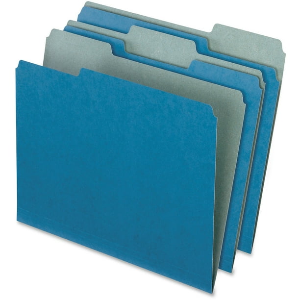 Pendaflex, PFX04302, Earthwise 2tone 1/3 Cut File Folders, 100 / Box, Blue