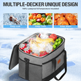 thumbnail image 4 of Cshidworld Cooler Bag 48 Cans Collapsible Soft Cooler Large Insulated Soft Sided Cooler Bag, 35L Insulated Bag Portable Ice Chest Box for Lunch Drink Beverage Beach Travel Camping Picnic, Gray, 4 of 8