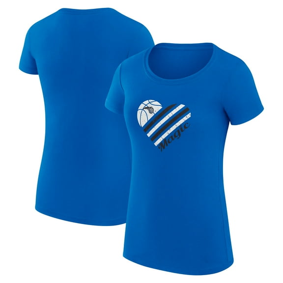 Women's G-III 4Her by Carl Banks Blue Orlando Magic Super-Slim Fit Lightweight Heart T-Shirt