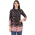 thumbnail image 2 of Phagun Women's Shirt Floral Digital Printed Black Top With Full Sleeve Tunic - 4, 2 of 8