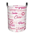 thumbnail image 1 of Balery Breast Cancer Pink Ribbons Awareness (2) Cesta de ropa redonda con asas, impermeable, independiente, para ropa, juguetes, dormitorio y familia-Small, 1 of 6