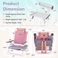 thumbnail image 2 of Costway 2-Pack Folding Backpack Beach Chair Table Set 5-Position Outdoor Reclining Chair Pink, 2 of 10