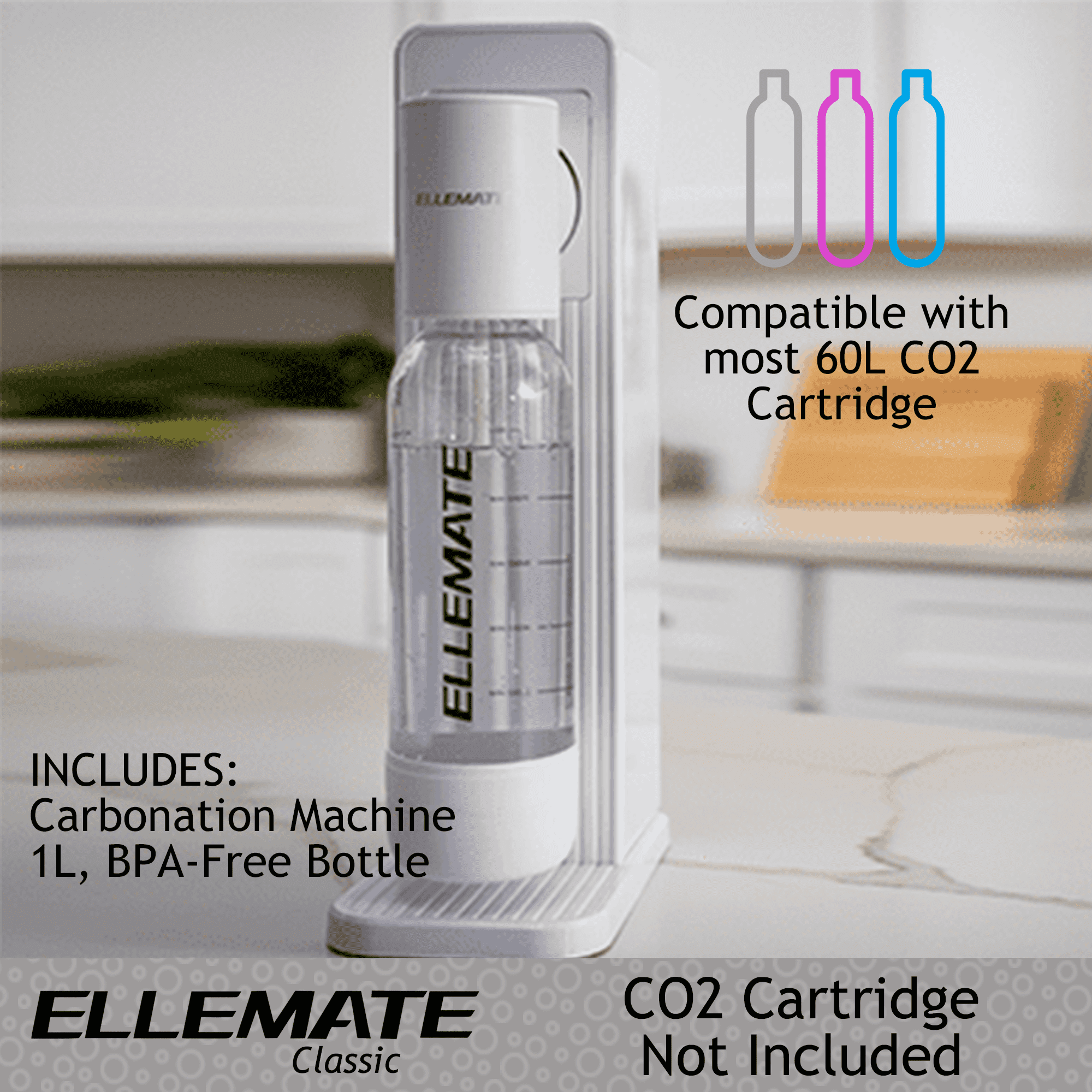 Buy Ellemate Classic Carbonated Drink Maker, Seltzer Water with One ...