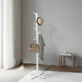 Clothing Rack, Modern White/Coffee Wooden Coat Rack Free Standing Tree