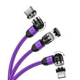 thumbnail image 1 of 2M Magnetic USB Charging Cable with 3 Adapters (Micro USB/Type-C/Lightning), Multi-Function Nylon Braided Cord, 1 of 7