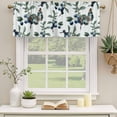 thumbnail image 2 of Blueberry Spring Leaves Curtain Valances for Windows, Kitchen Valance Window Treatments Panel 2 Pack, Farmhouse Botanical Branches Rod Pocket Short Curtains for Bathroom Bedroom 60 x 18 Inch, 2 of 8