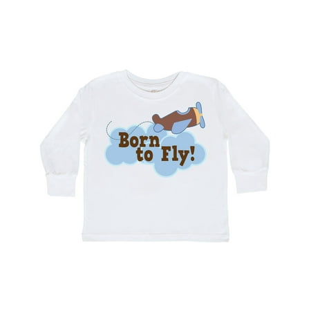 

Inktastic Airplane Future Pilot Born To Fly Gift Toddler Boy Girl Long Sleeve T-Shirt