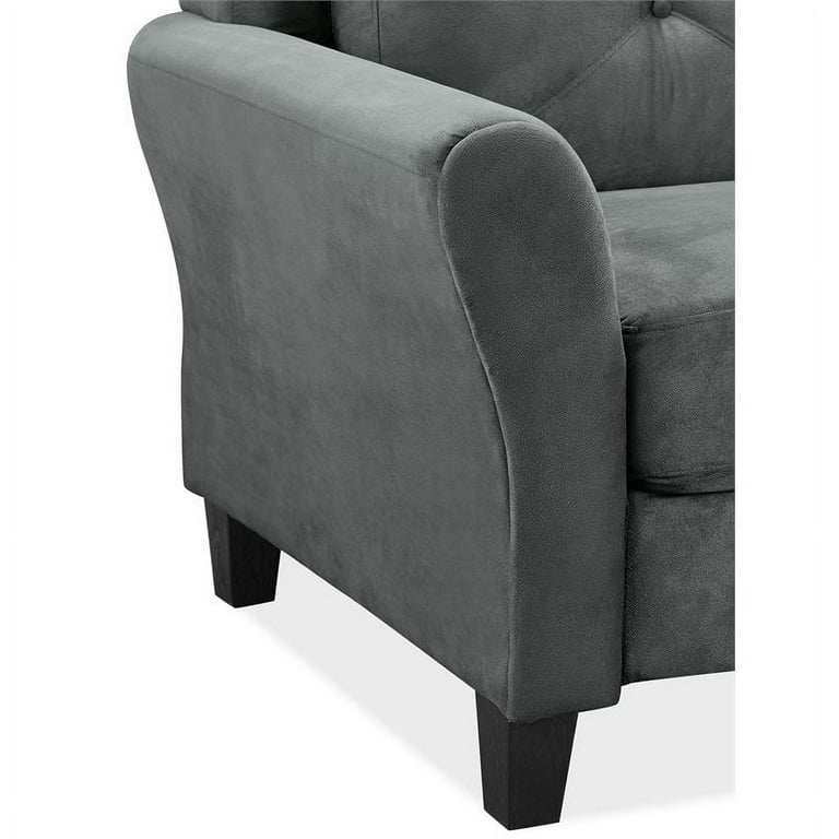 Lifestyle Solutions Harvard Sofa in Dark Gray Microfiber Upholstery