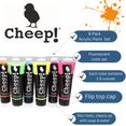 thumbnail image 2 of Cheep! Acrylic Paints, 2.5 oz. Tube - 6 Color Flourescent Paint Set, Perfect for Artists - Quality Acrylic Paint Heavy Body Artist and Student, 2 of 7