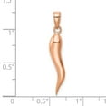 thumbnail image 4 of Auriga 14k Rose Gold Large 3D Italian Horn Pendant for Women, 4 of 6