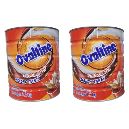 Ovaltine Chocolate Malt Powdered Drink Mix for Hot and Cold Milk  1.2 kg- 2 Pack
